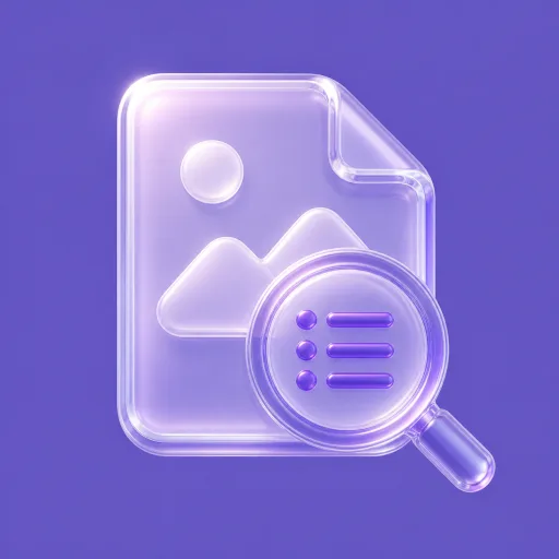 3D icon showing metadata inspection